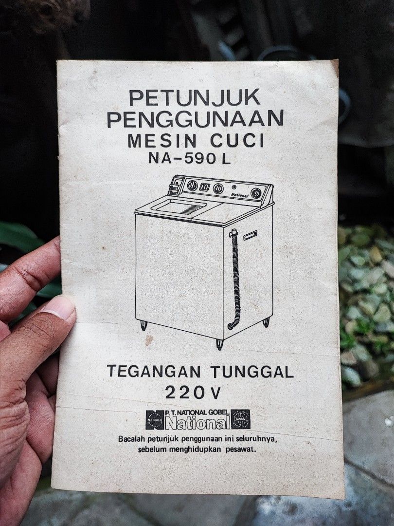 Buku Petunjuk Penggunaan Mesin Cuci National Jadul Tahun 80an