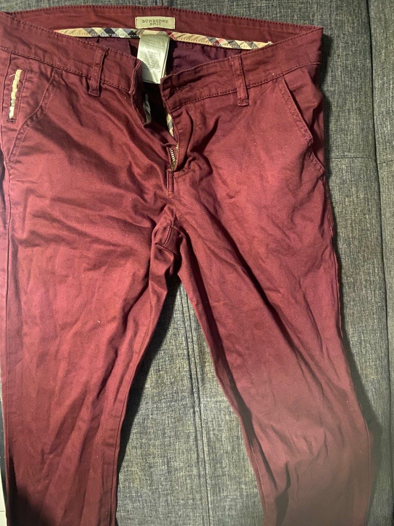 Red burberry pants store