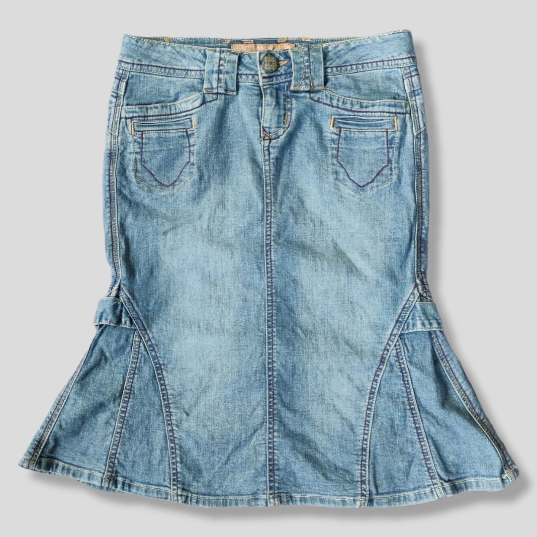 Midi jean skirt 90s hotsell