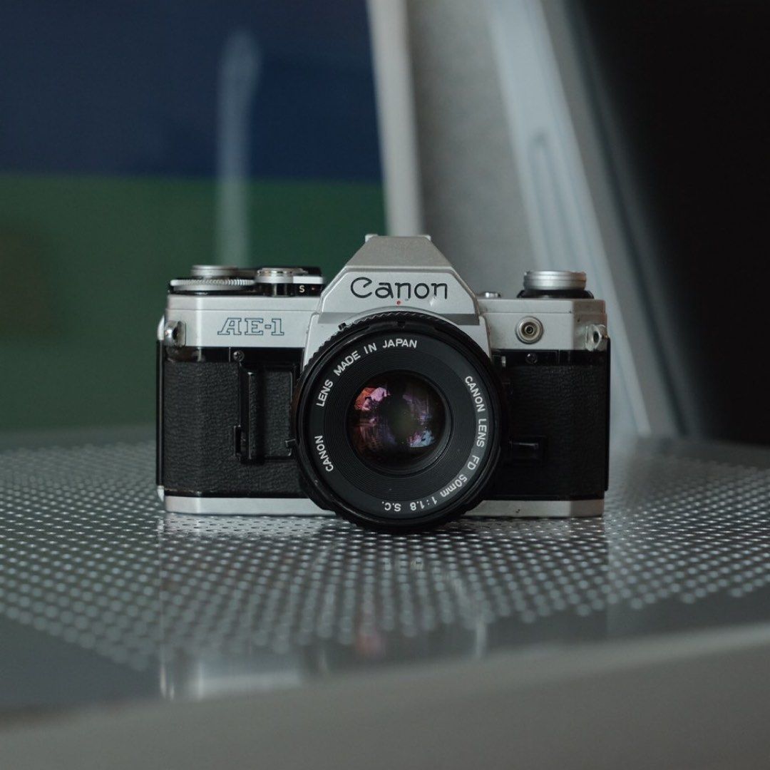 Canon Ae1 Film Camera with 50mm f1.8 FD lens, Photography, Cameras on Carousell