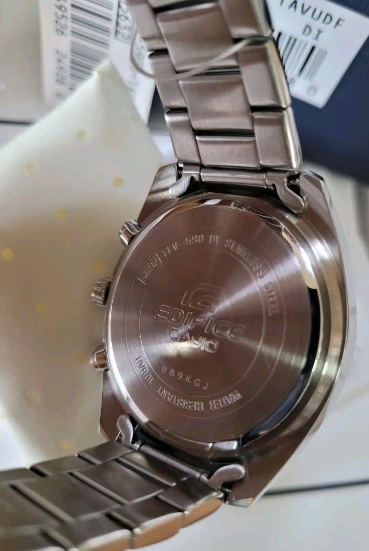 Casio Edifice EFV-590D-1AV Watch (Category: Men's Watches) located in Manila. Submitted by annafinds (Listing ID 1201565667, Image 3). Description: Casio Edifice Product Watch Color Black Case Shape Round Case Material Stainless Steel Gender Mens Movement Quartz Strap / Bracelet Stainless Steel Watches Category Fashion Watches Features Chronograph, Date Case Size 44 mm Water Resistance 100 meters Guaranteed Original/Authentic Moneyback Guaranteed