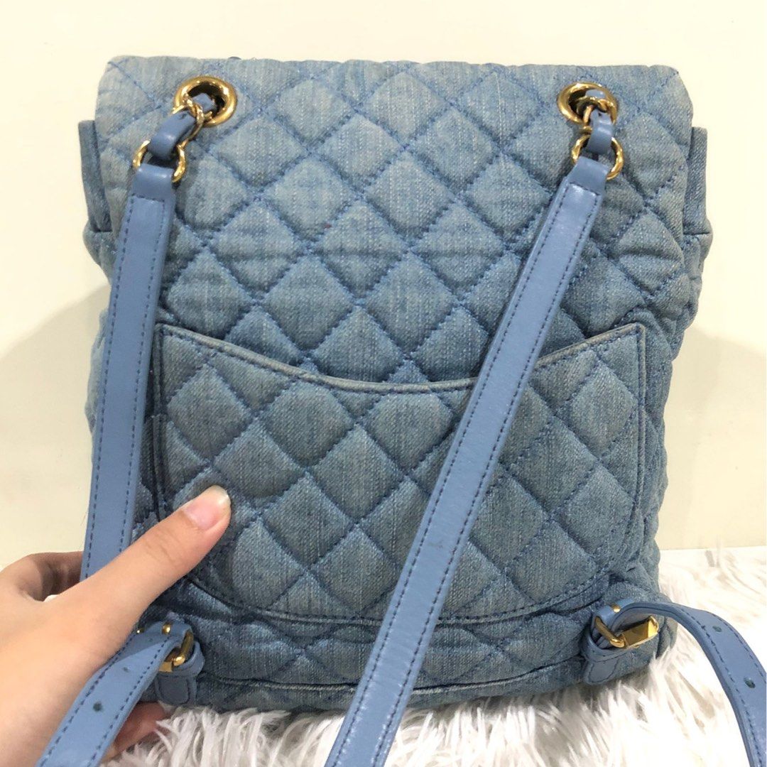 chanel denim backpack