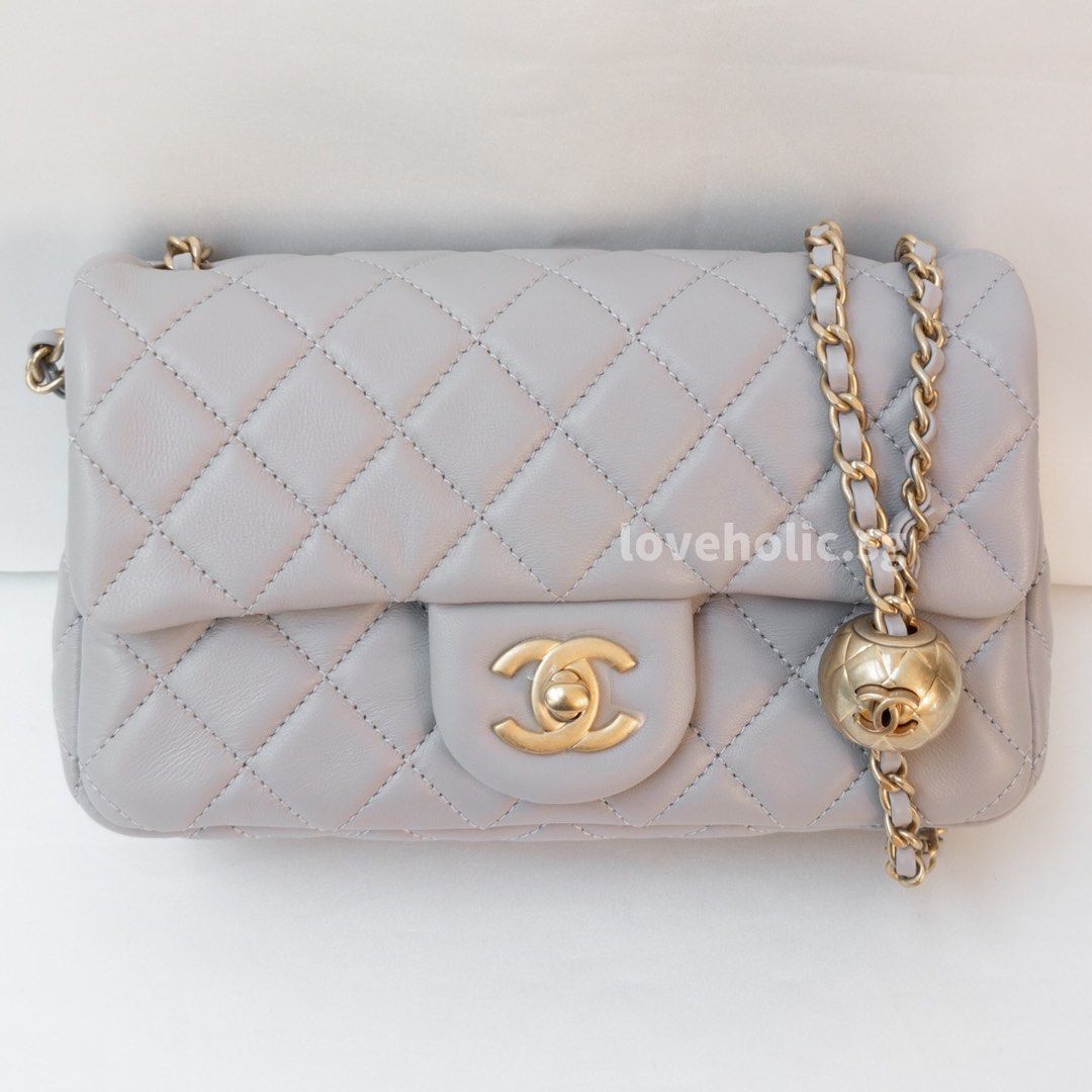 Chanel Light Blue Quilted Lambskin Mini Square Classic Flap Pale Gold  Hardware, 2022 Available For Immediate Sale At Sotheby's