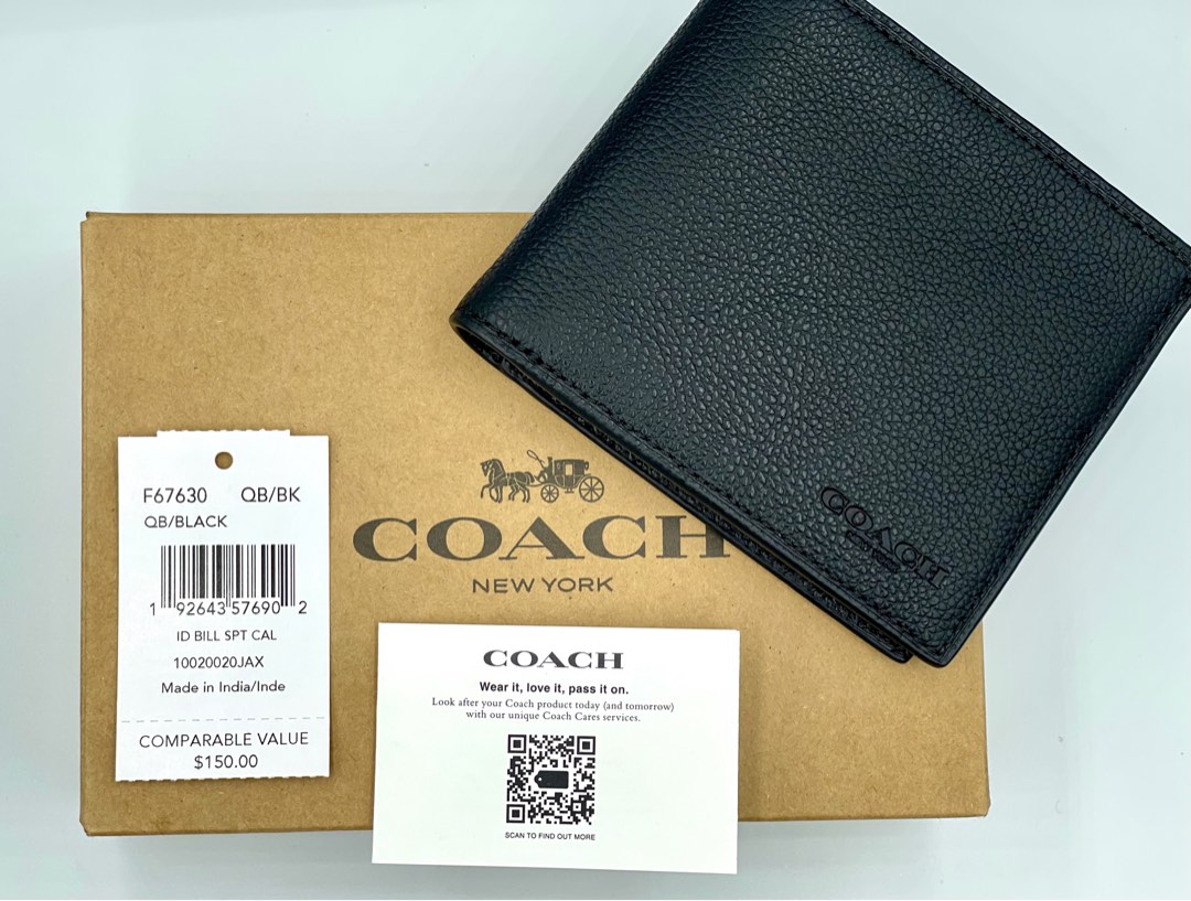 Coach Leather Bifold wallet for Men, Men's Fashion, Watches