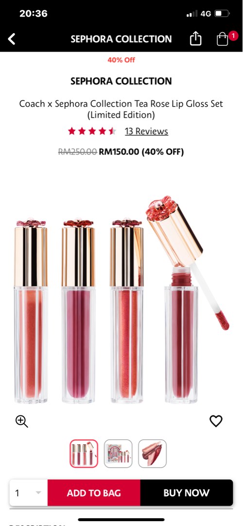 Coach Lipgloss, Beauty & Personal Care, Face, Makeup on Carousell