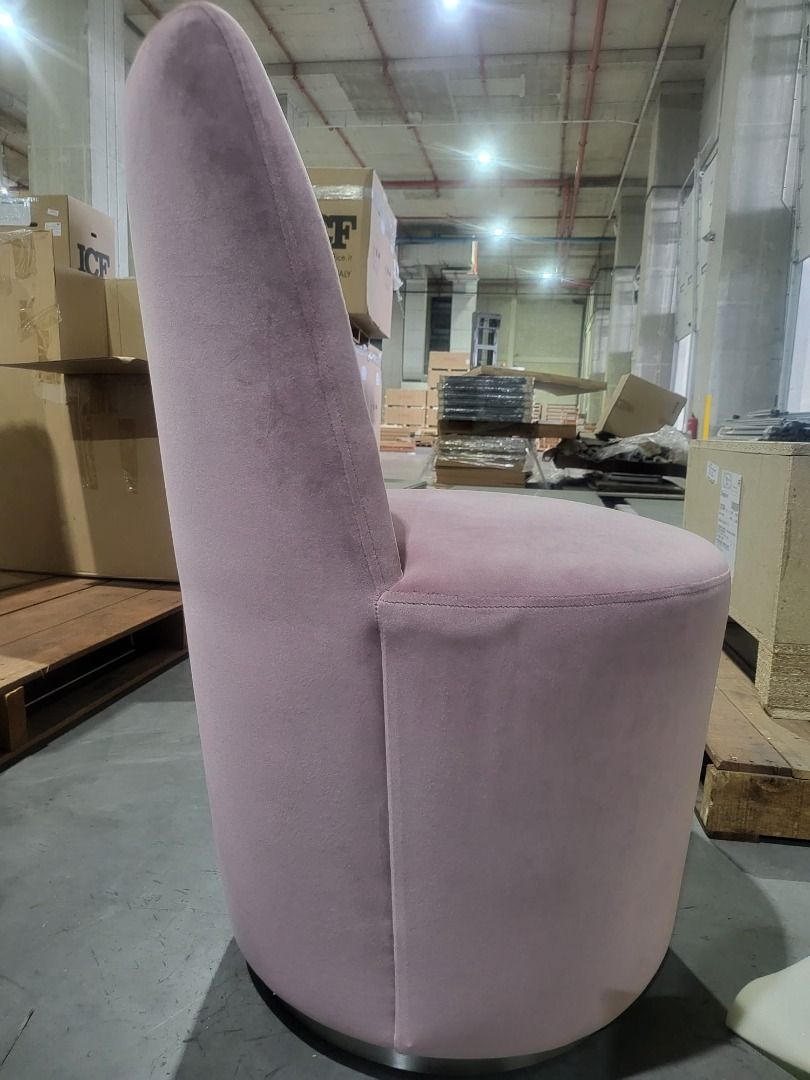 Crate & Barrel SWEET Ofelia Dusty Pink Velvet Swivel Dining Chair