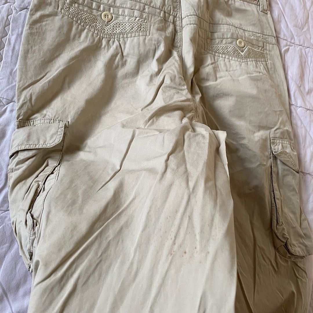 Cream cargo pants and Bobson hw parachute pants, Women's Fashion ...