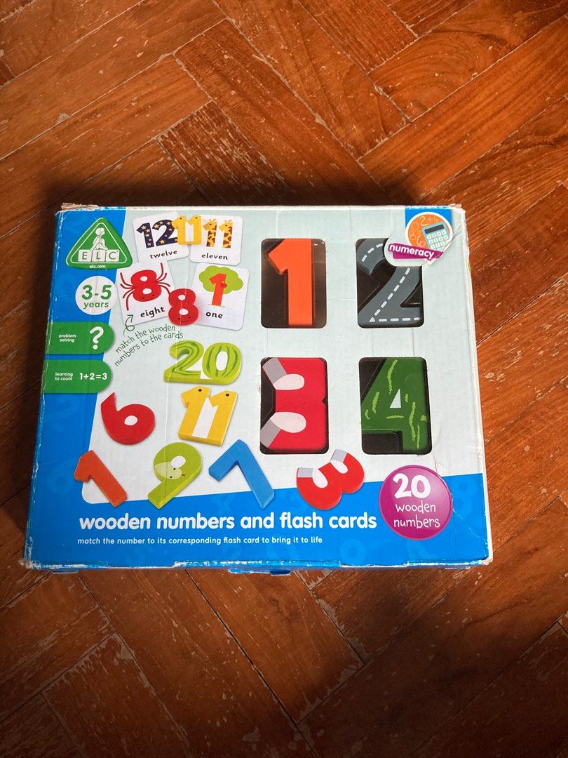 ELC wooden numbers and flash cards, Hobbies & Toys, Toys & Games on ...