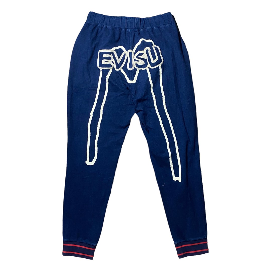 EVISU EMBROIDERED BACK LOGO, Men's Fashion, Bottoms, Joggers on Carousell