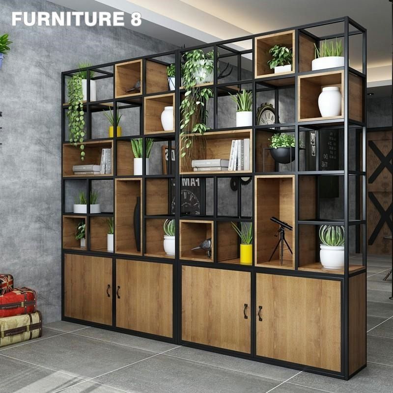 F8 0235 Modern Industrial Display Shelf Metal Partition