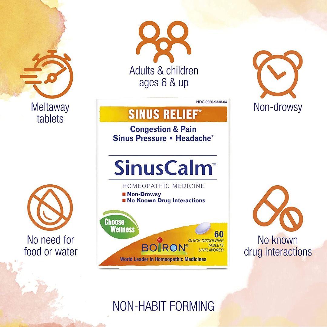 (Free Delivery) Boiron SinusCalm for Sinus Pain Relief, Runny Nose