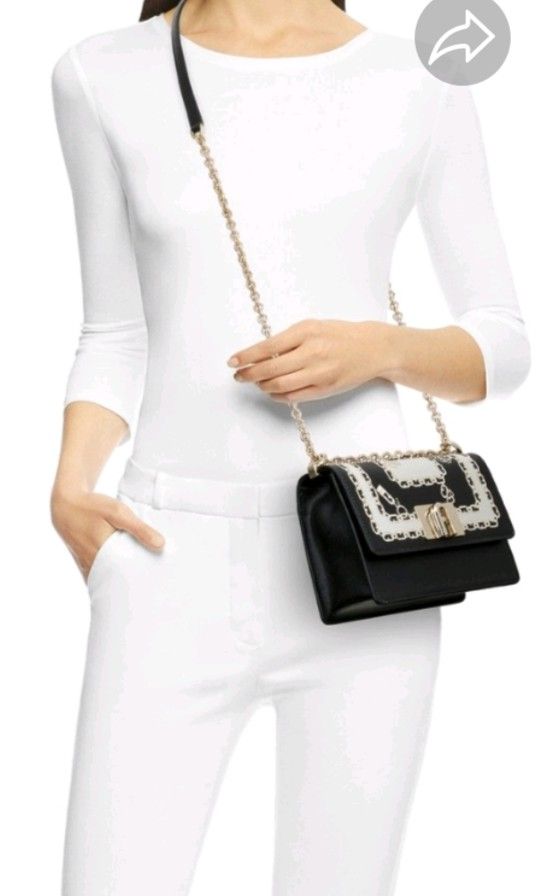 Furla 1927 Mini Crossbody 20 Nero/Talco, Women's Fashion, Bags