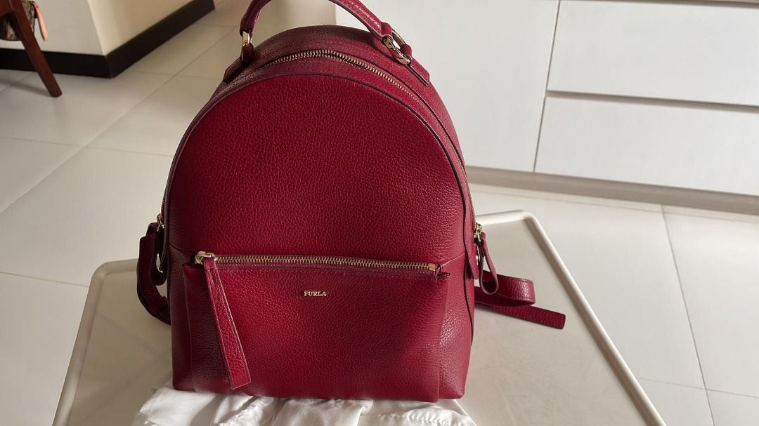 Furla genuine leather backpack., Women's Fashion, Bags & Wallets