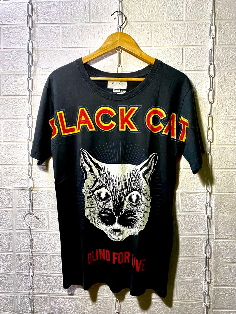 black cat gucci t shirt