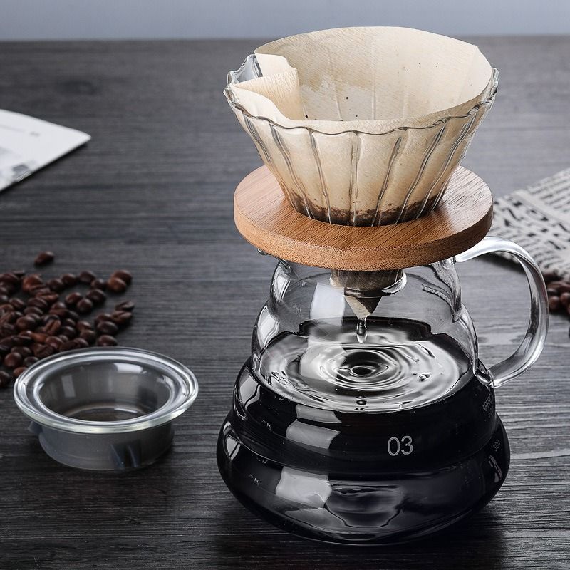 Hand Brew Coffee Filter High Borosilicate Glass Coffee Sharing Pot