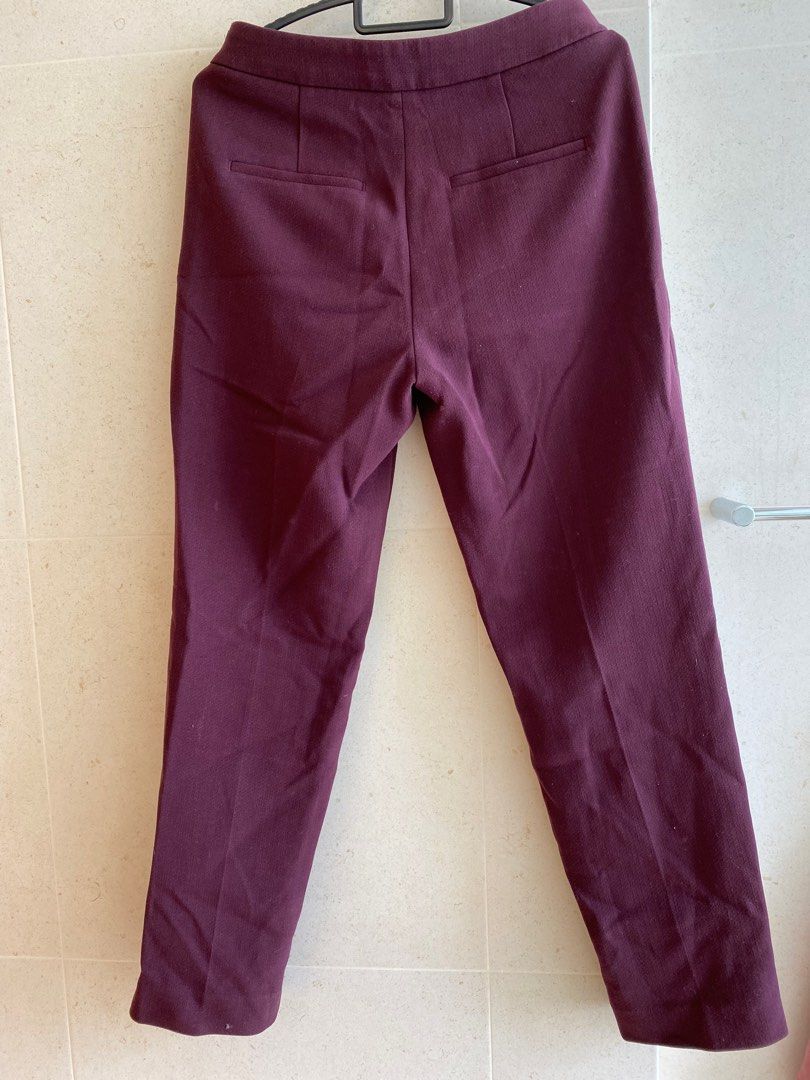 H M burgundy red pants Women s Fashion Bottoms Other Bottoms on