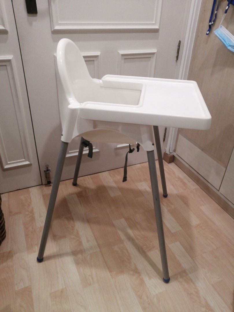 IKEA Baby High Chair (White with Tray), Babies & Kids, Baby Nursery