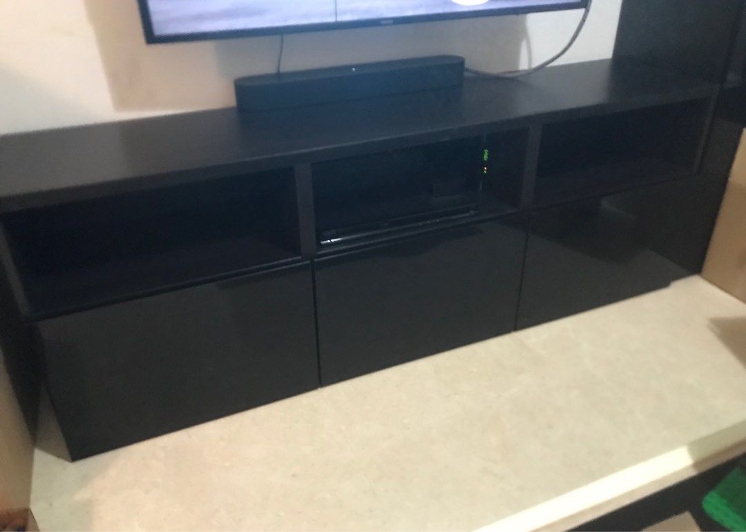Ikea Besta 3 Drawers push to open, Furniture & Home Living, Furniture, TV Consoles on Carousell