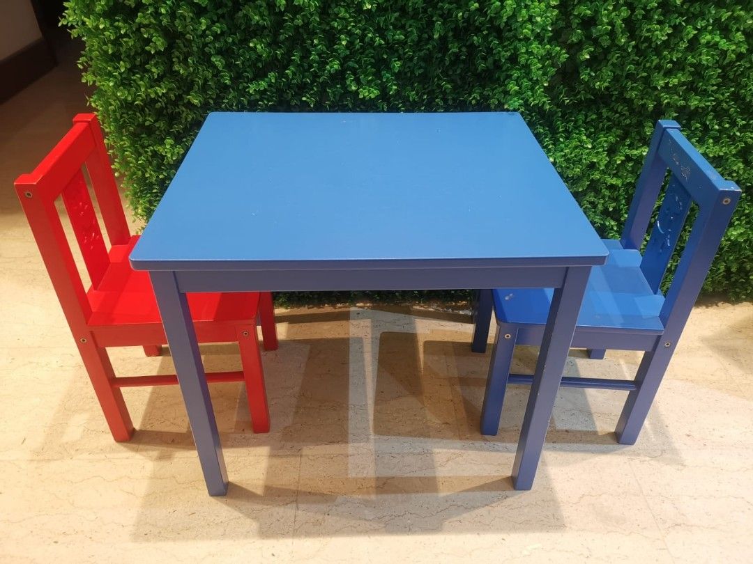 Ikea kids wooden Table & wooden chair, Babies & Kids, Baby Nursery