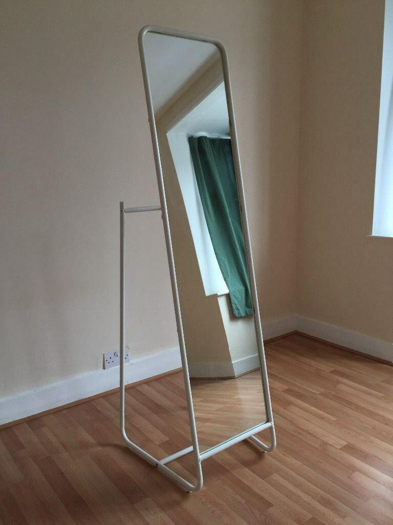 Ikea Knapper standing mirror and clothes rack, 傢俬＆家居, 家居裝飾, 鏡 Carousell