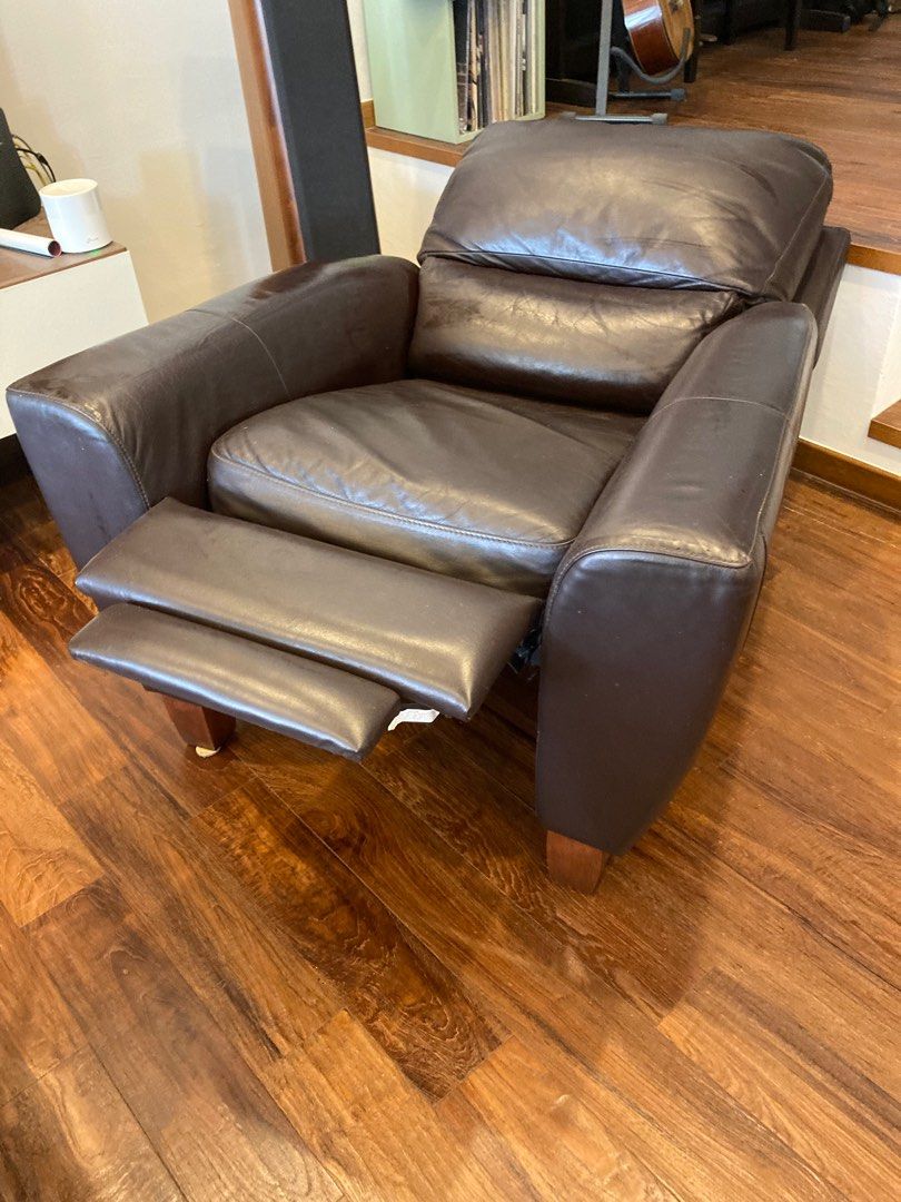 IKEA Leather Reclining Armchair, Furniture & Home Living, Furniture