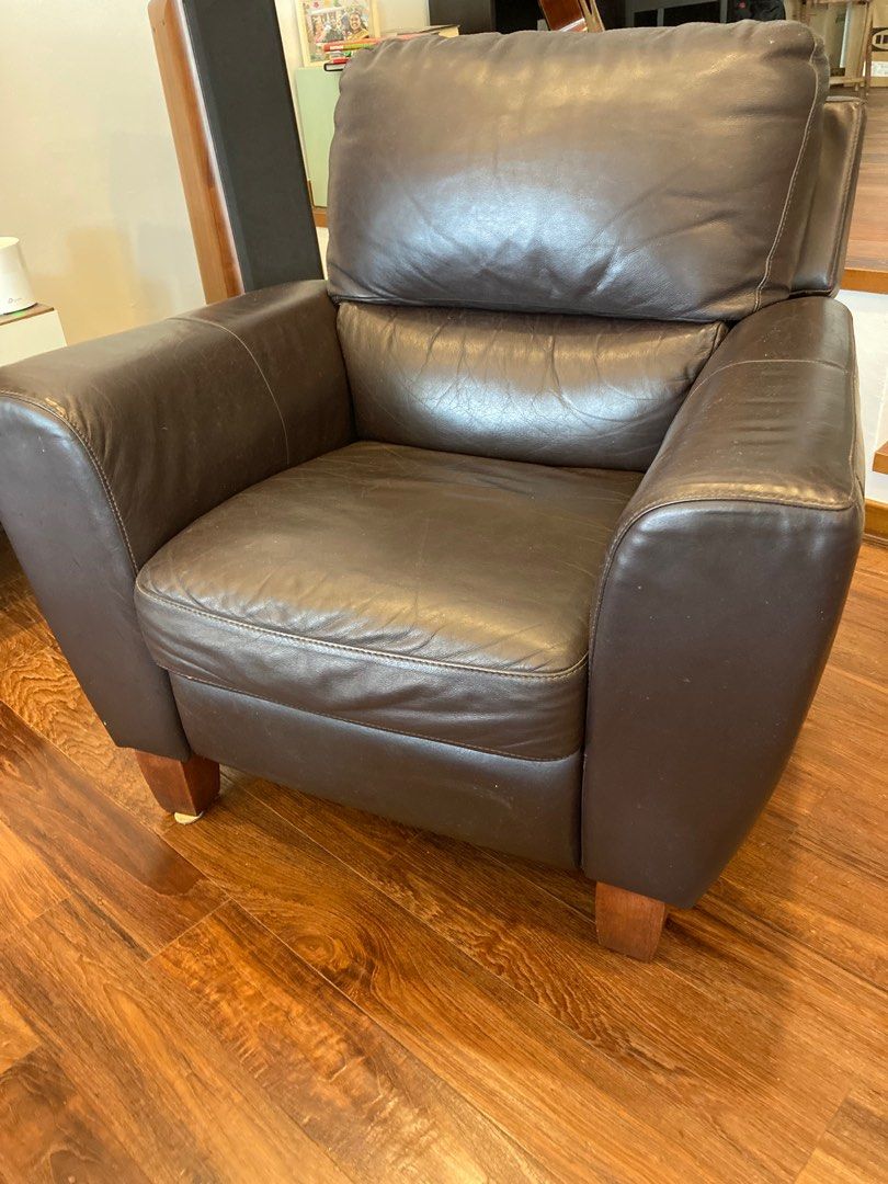IKEA Leather Reclining Armchair, Furniture & Home Living, Furniture