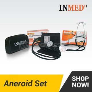 Inmed BP Manual Sphygmomanometer With Dual-Head (Complete Set) Aneroid and Stethoscope