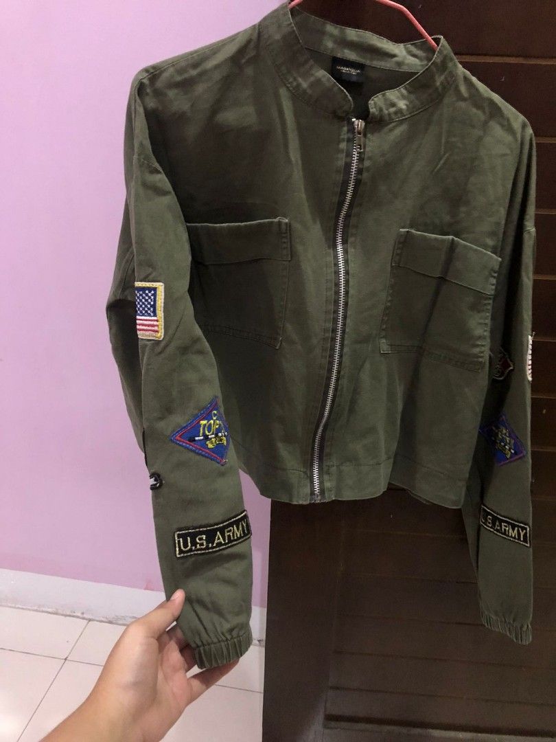 Jaket on sale crop army