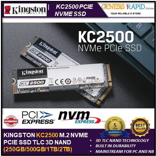 KINGSTON KC2500 1 To SSD NVMe M.2 2280 PCI Express 3.0 TLC 3D NAND