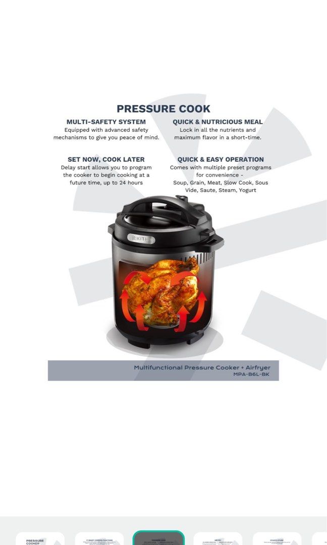 Kith 17in1 Multifunctional Pressures Cooker & Air Fryer, TV & Home