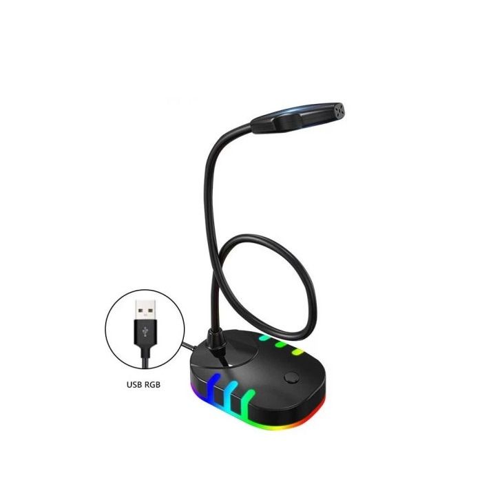 M5 Computer Microphone USB Mute Button Plug and Play RGB Gaming
