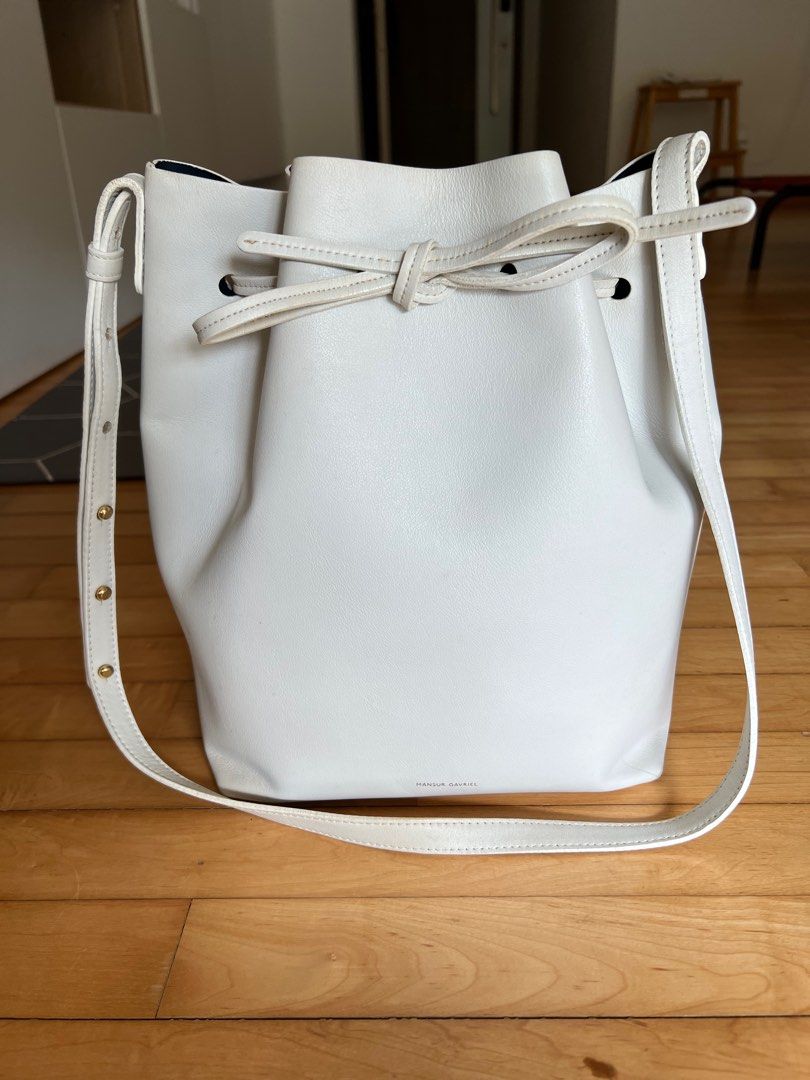 White clearance bucket purse