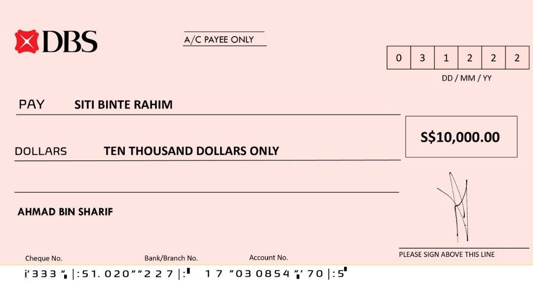 Mock Cheques Hantaran, Hobbies & Toys, Stationery & Craft, Occasions ...