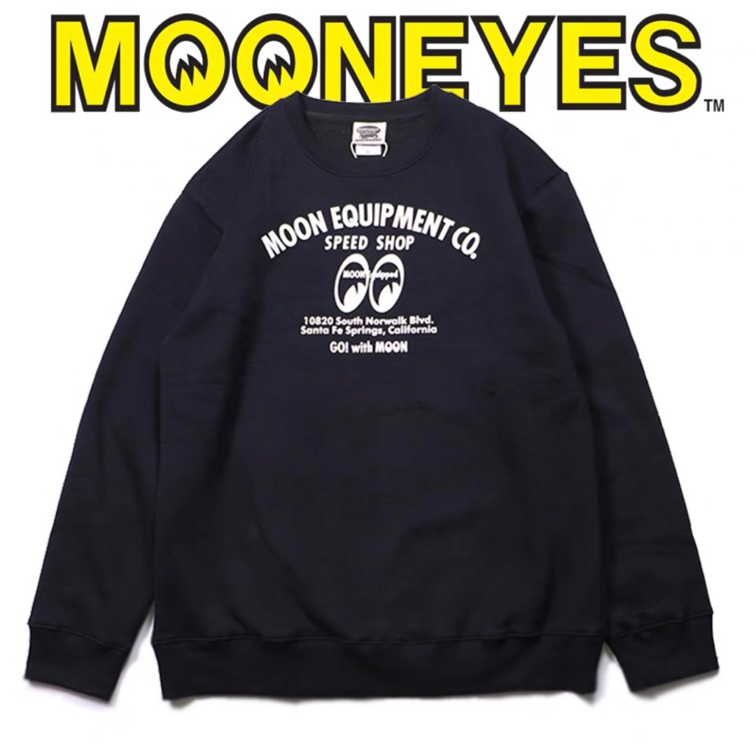 Mooneyes Moon Equipped Classic Logo White T-Shirt – Men's Cotton Crew Neck – TM002WH