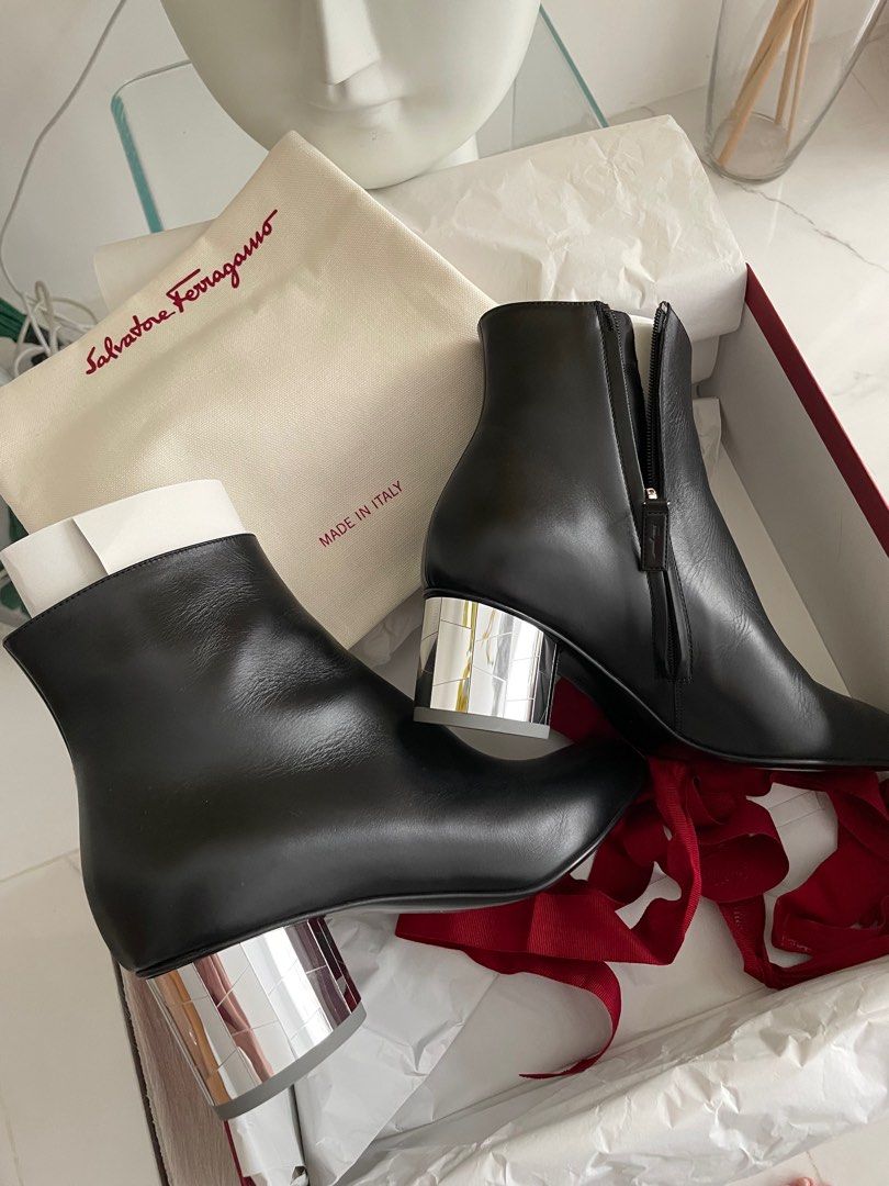Ferragamo mirror heel top boots