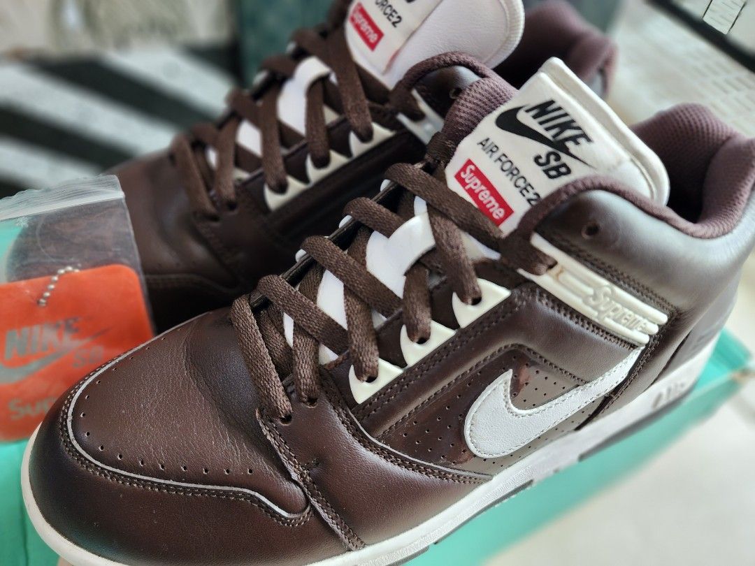 Nike SB Air Force x Supreme Brown Size 9, Men's Fashion, Footwear, Sneakers on Carousell