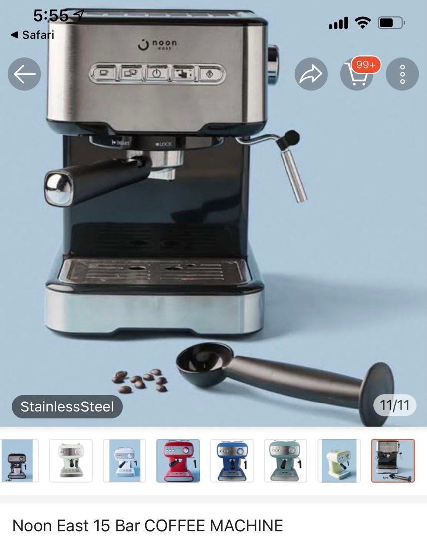 NOON EAST 15 BAR COFFEE MACHINE, Furniture & Home Living, Kitchenware