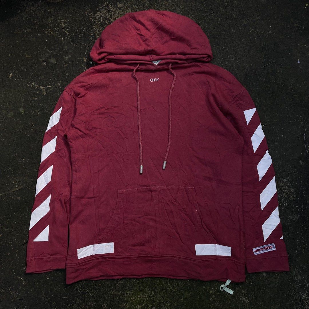 Maroon off white hoodie 2025