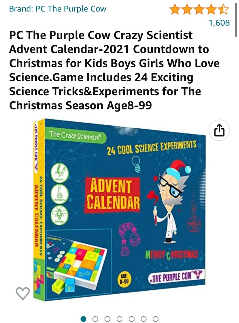 PC The Purple Cow Crazy Scientist Advent Calendar2021 Countdown to