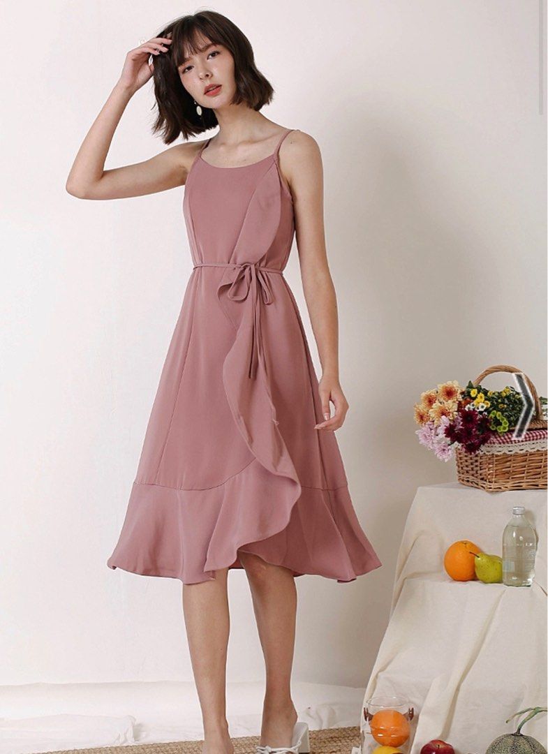 Pink ruffle dress - the willow label