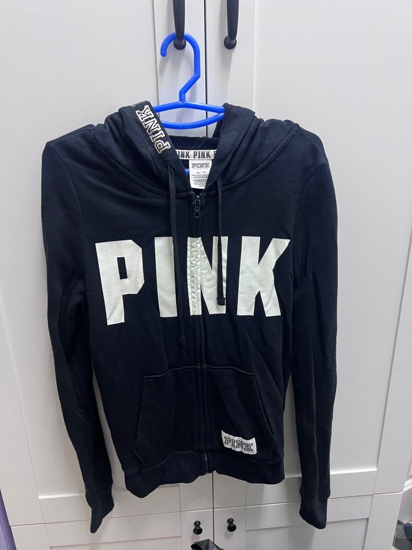 Pink victoria secret new arrivals black jacket