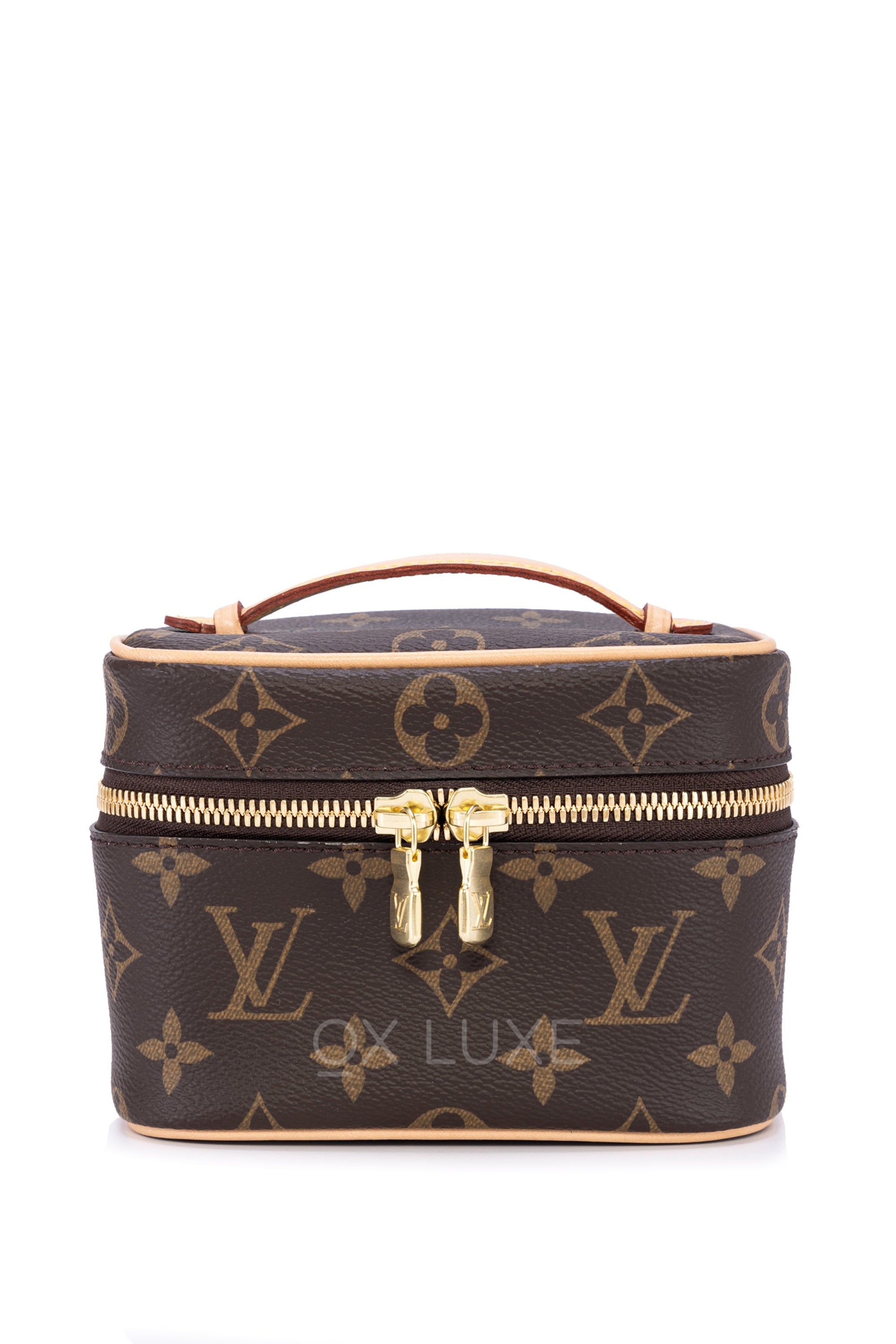 Authenticated Used LOUIS VUITTON Louis Vuitton Monogram Nice Nano M44936  Gold Hardware Vanity Pouch Mini Women's 