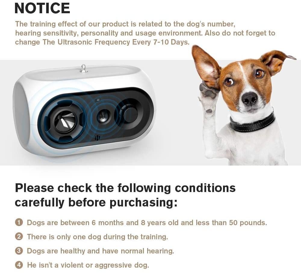 Queenmew Ultrasonic Anti Barking Device,Bark Stopper Rechargeable,Sonic