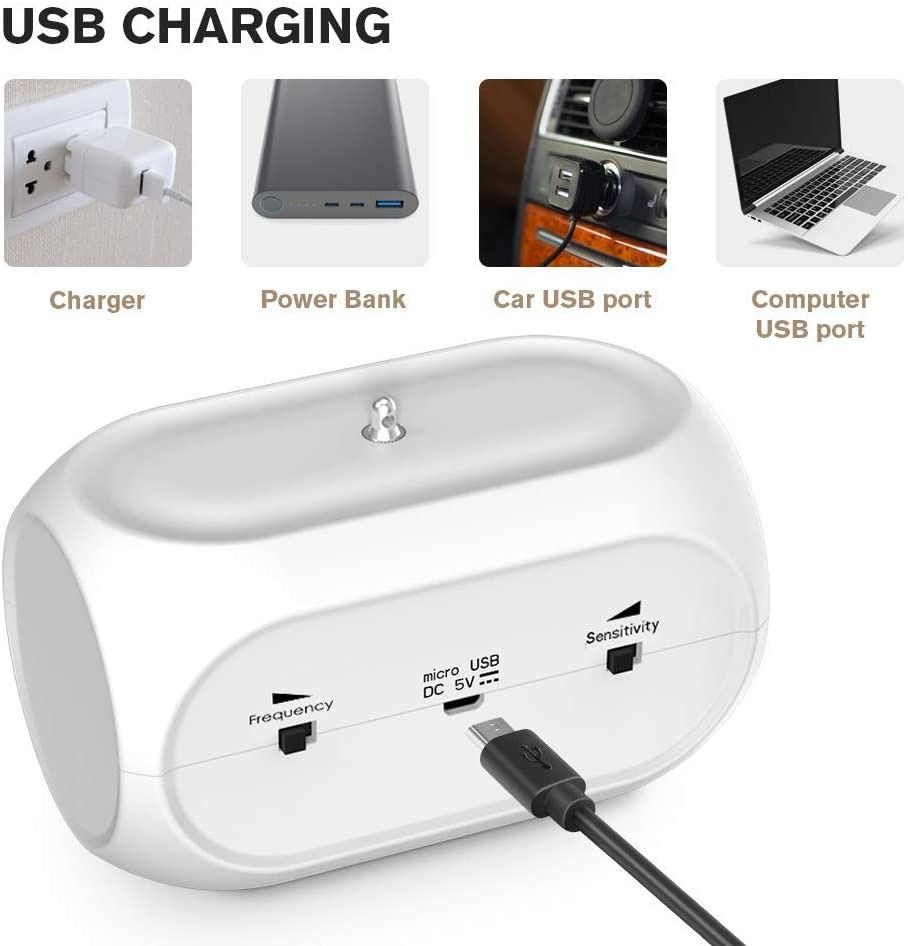 Queenmew Ultrasonic Anti Barking Device,Bark Stopper Rechargeable,Sonic