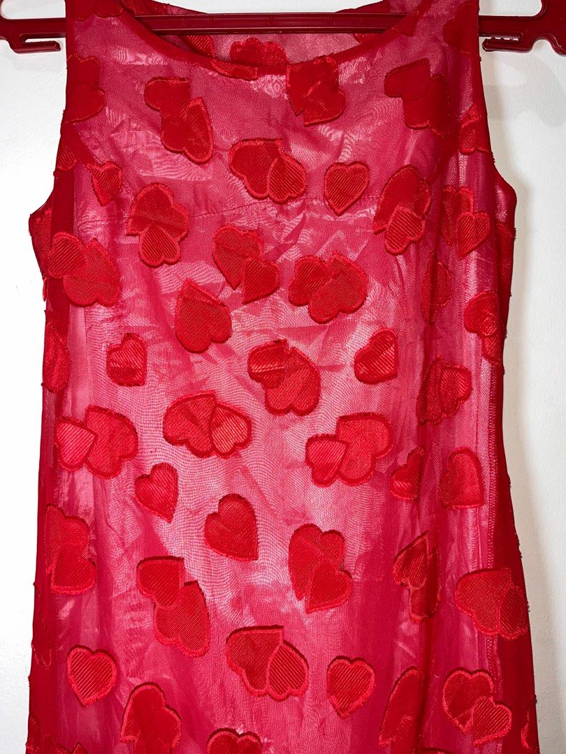 Romantic Red Heart Dress, Women's Fashion, Dresses & Sets, Evening