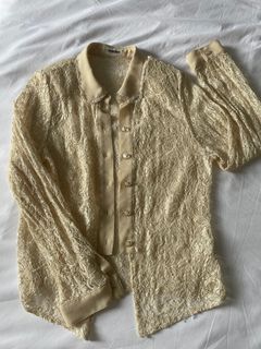 Sheer lace vintage-inspired blouse