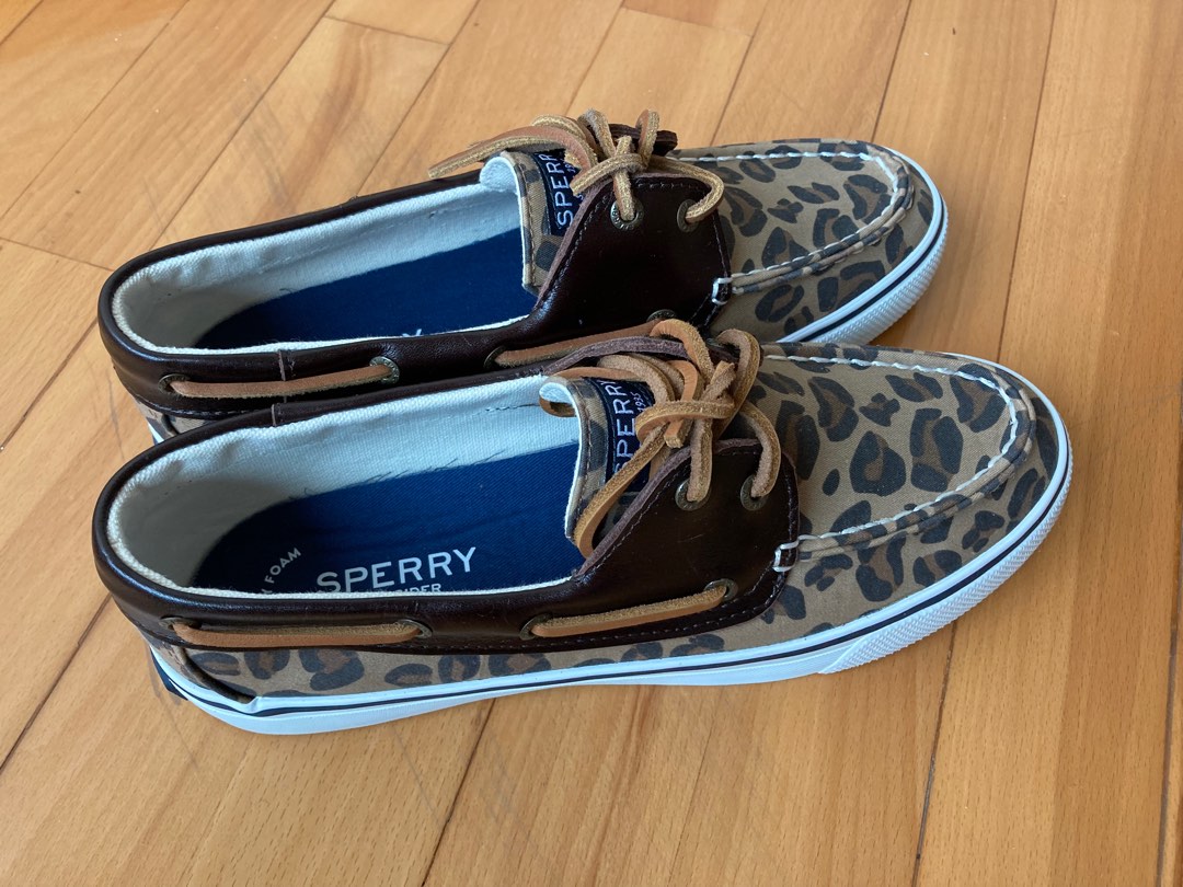 Sperry牛皮帆船鞋樂福豹紋帆布鞋 女裝 鞋 Loafers Carousell