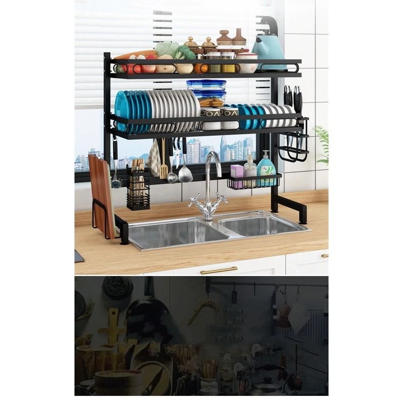 STAINLESS STEEL Kitchen Over the Sink Dish Rack , Dish Drainer ...