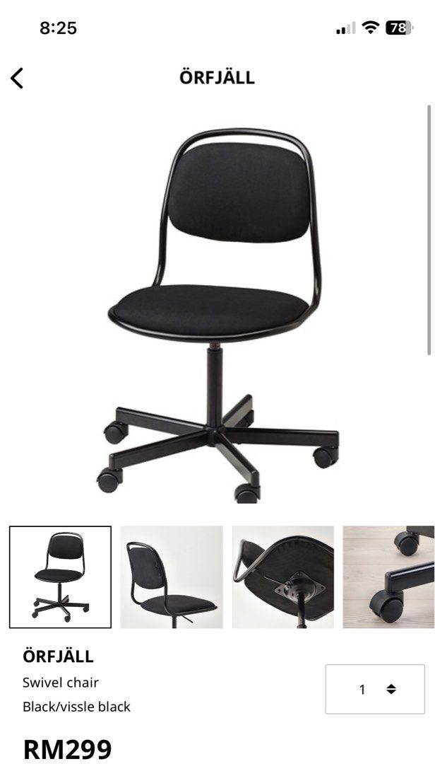 IKEA Study table and chair, Furniture & Home Living, Furniture, Tables