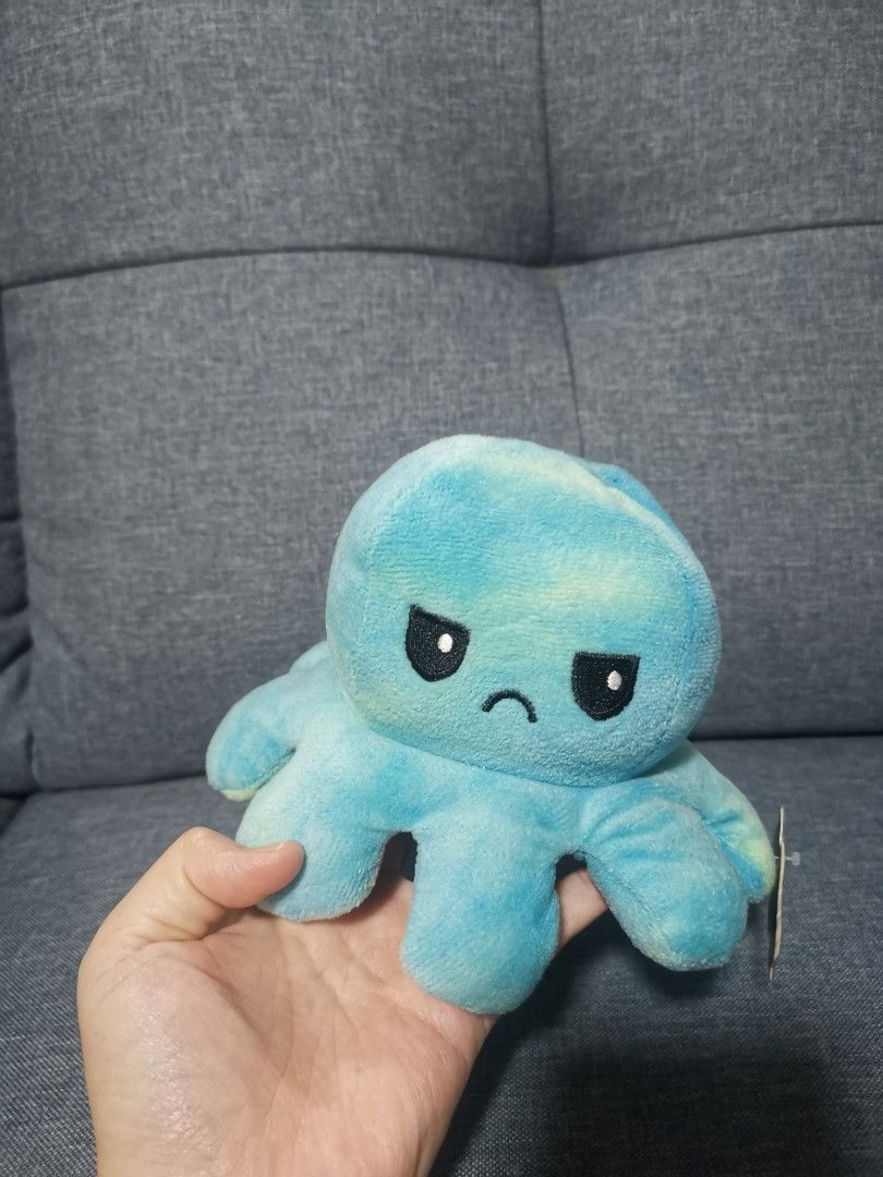happy and angry squid plush